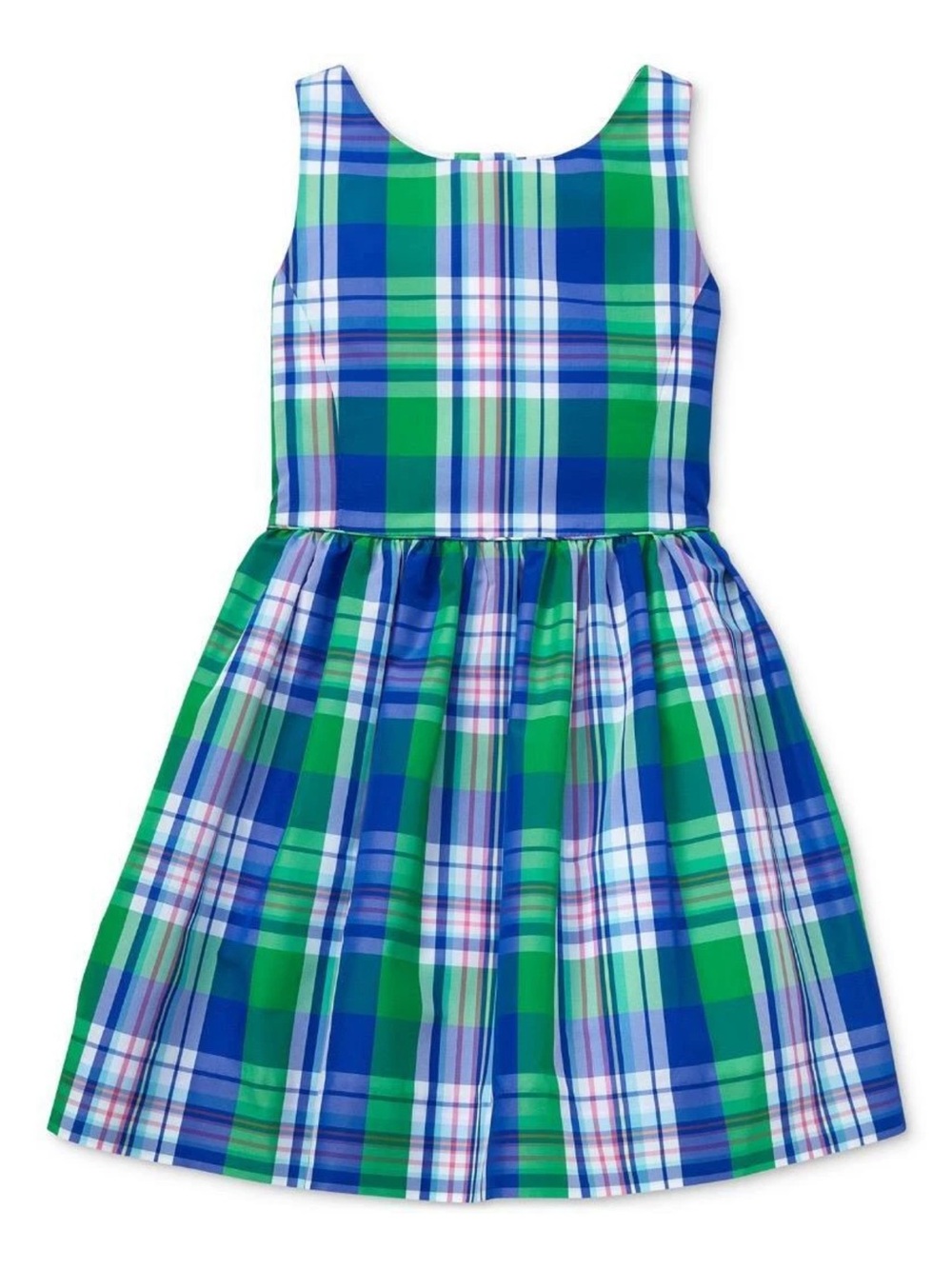 Polo Ralph Lauren Girls size 8 blue green plaid dress